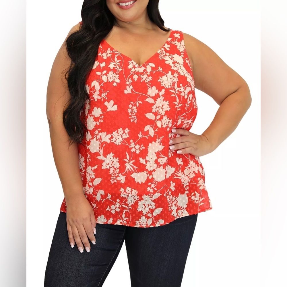 ❤️ NWT! Red Floral Dot Tank